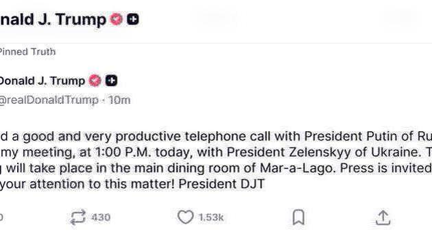 Trump discute con Putin reunión con Zelenski