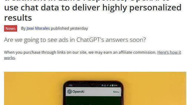 OpenAI studia la pubblicità su ChatGPT