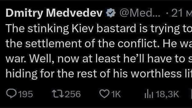 Medvedev su "sporco bastardo di Kiev"