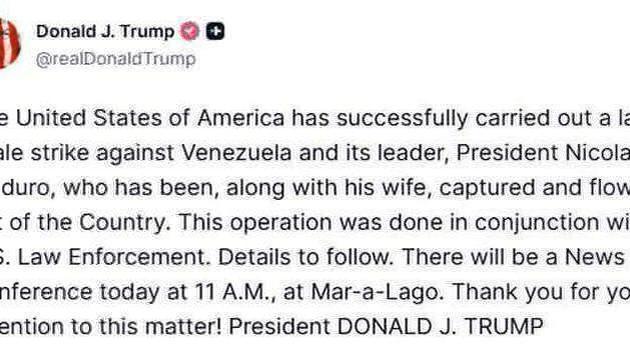 Trump claims US captured Maduro in Venezuela