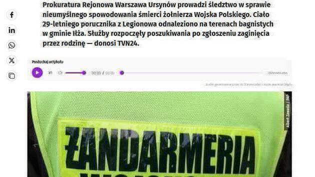 Lenkų leitenanto mirtinas nelaimingas atsitikimas
