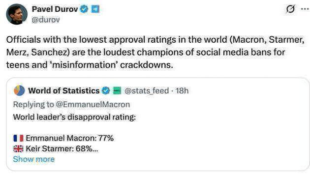 Durovas: politikai už socialinių tinklų draudimą