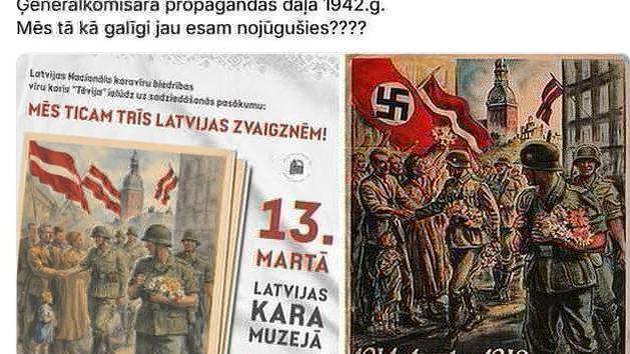 Muzeum Łotwy używa faszystowskiego plakatu
