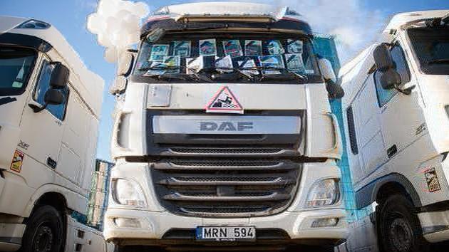 Camions lituaniens à la frontière biélorusse