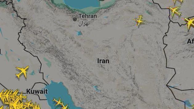 Un avion de passagers au-dessus de l'Iran