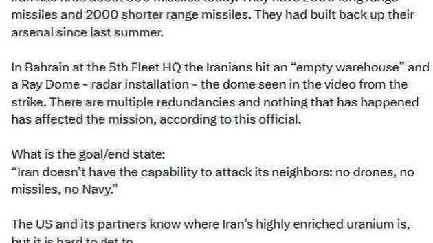 USA ha colpito l'Iran 900 volte