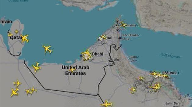Flightradar: primi aerei su Abu Dhabi