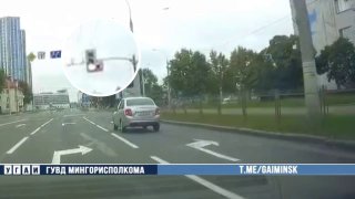 Car hits SPM driver at Brielevskaya Street in Minsk