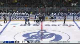 Dinamo Minsk and Dinamo Moscow clash in mass brawl 18 seconds into KHL match