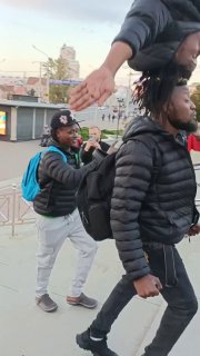 Professional circus performers from Tanzania spotted on Nemiga in Minsk