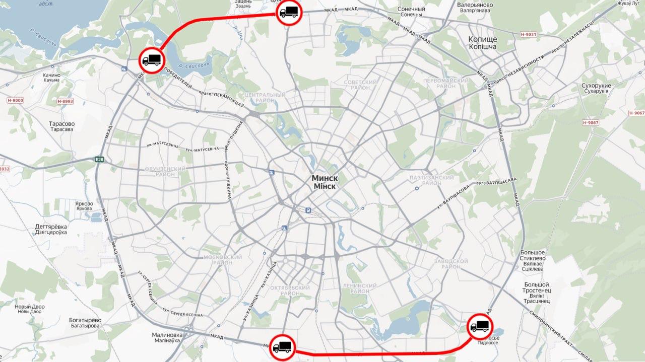 Truck traffic restricted on two MКАD sections in Minsk