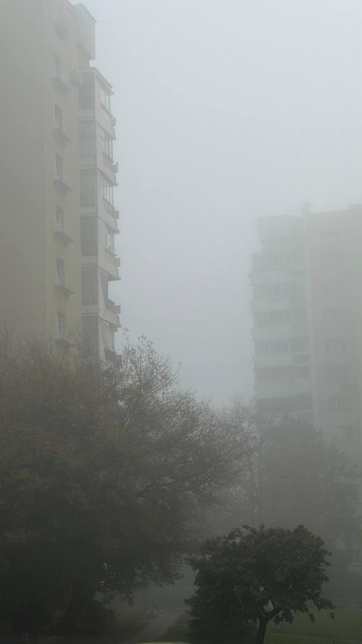 Minsk was hidden in fog today