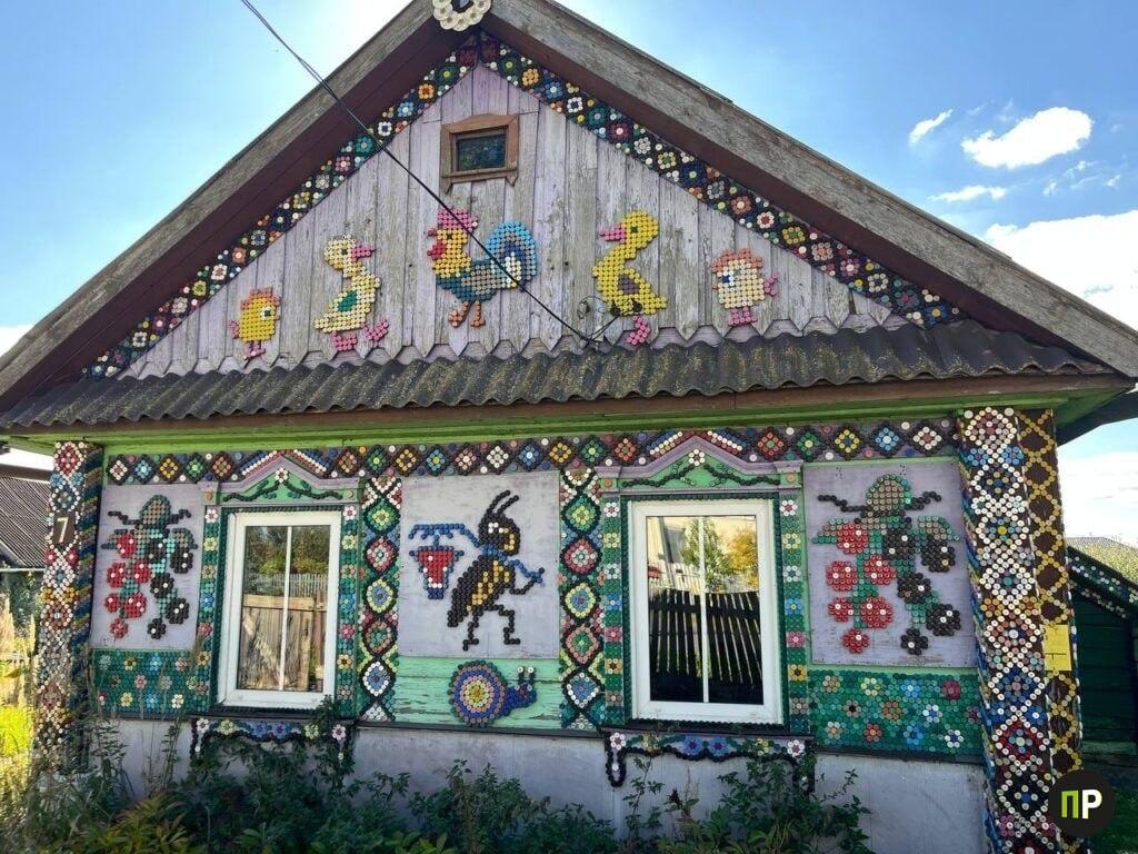 Unusual houses with bottle cap mosaics and carved birds found near Minsk