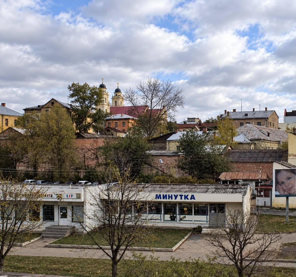 Vue de la rive gauche de la Nemiga à Minsk en 1995