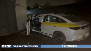 BYD driver crashes into garage wall on Briketa Street