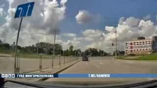 Accident at Zhores Alfiorava and Mir Avenue intersection in Minsk