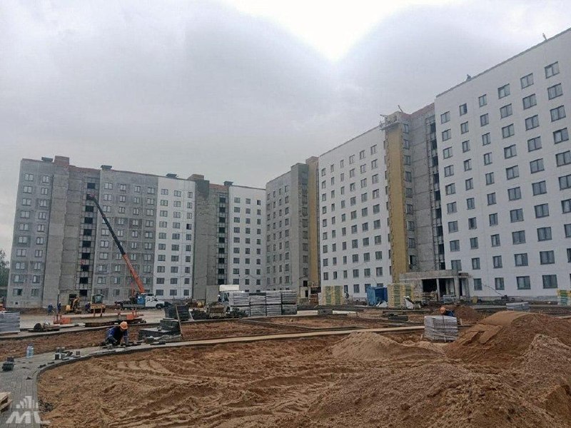 Construction of a dormitory for medical workers on Vyhotskogo Street in Minsk continues