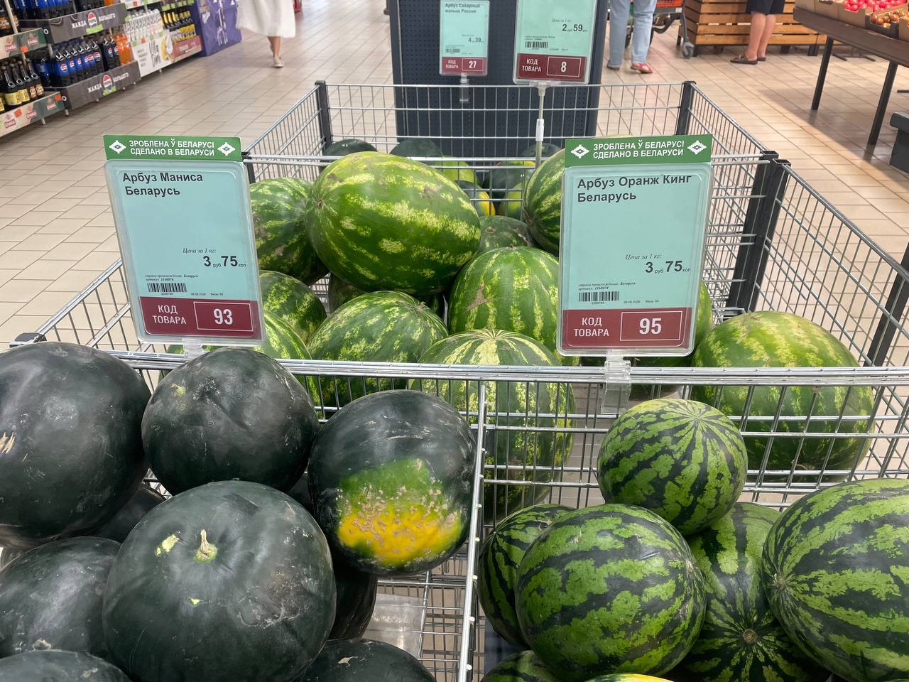 Belarusian watermelons go on sale in Minsk 'Korona' stores