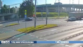Accident à l'intersection de Tolstoï et Moskovskaya à Minsk