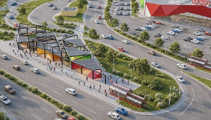 Telpa pie Mogilovskas metro stacijas: daudzlīmeņu zonas ideja
