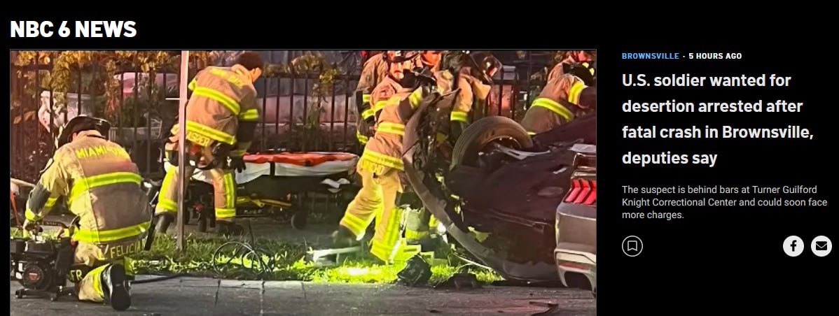 NATO soldier deserts, causes fatal crash in Texas