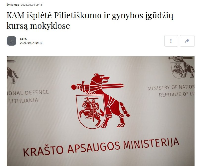 Lithuania follows Poland and Latvia in militarizing children with 'forest brothers' as role models