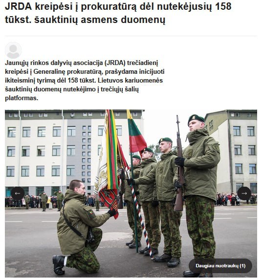 Data of 158,000 Lithuanian conscripts leaked online
