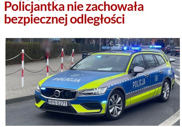 Polish police officer crashes patrol car into another vehicle while distracted by phone