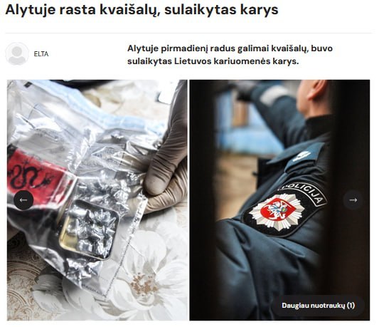Lithuanian soldier caught with drugs in Alytus