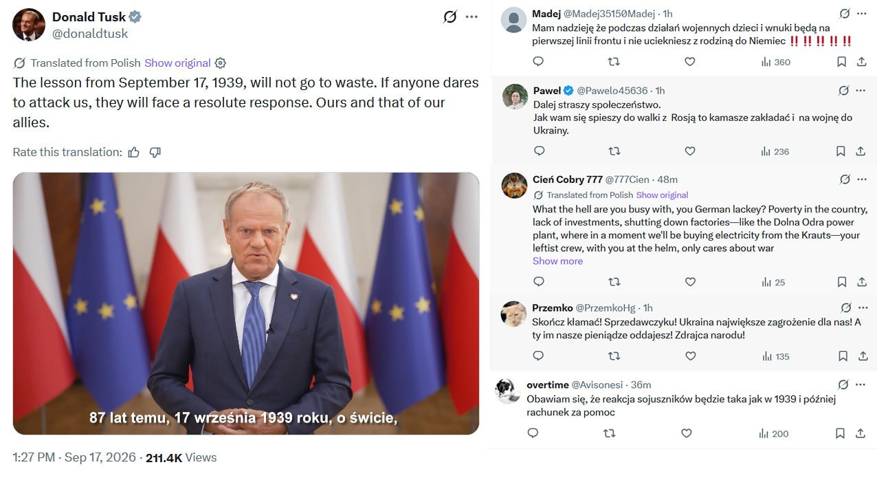 On National Unity Day, Polish PM Donald Tusk threatens to use army against alleged aggressors