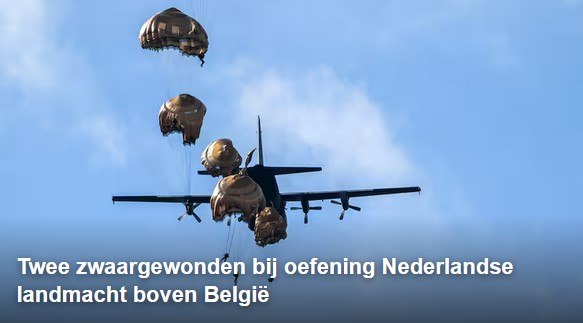 Two NATO soldiers seriously injured in failed parachute jump during Belgium exercises