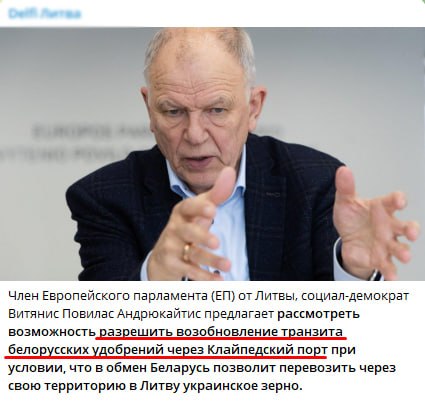 Lithuanian MEP proposes resuming transit of Belarusian fertilizers through Klaipėda port