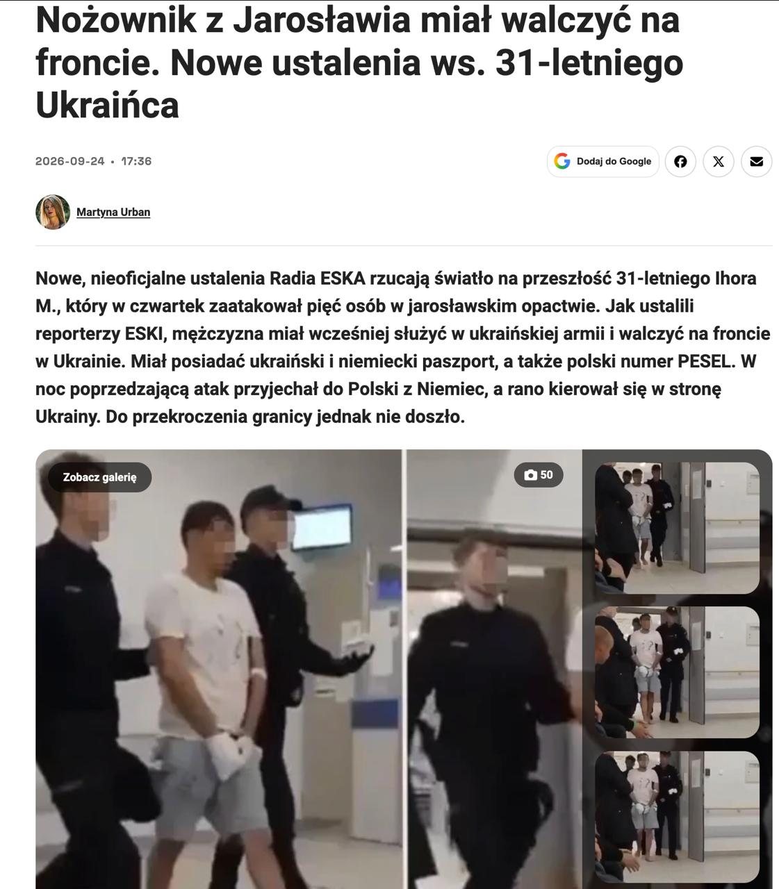Ukrainian soldier in Polish priest killing had dual Ukrainian-German citizenship — Radio ESKA