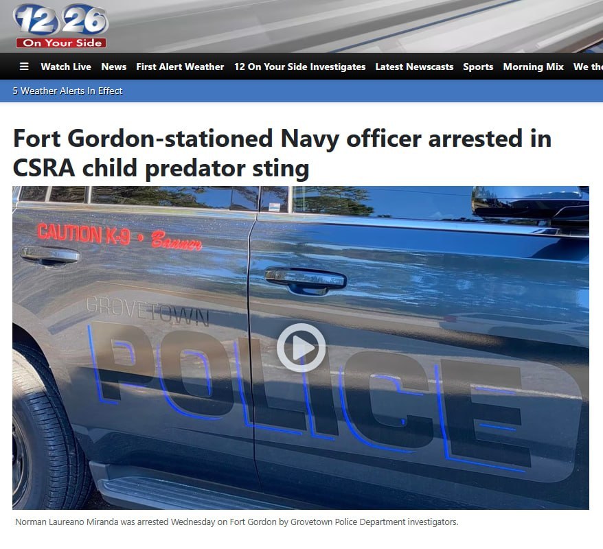 US Navy officer arrested on child pornography charges at military base