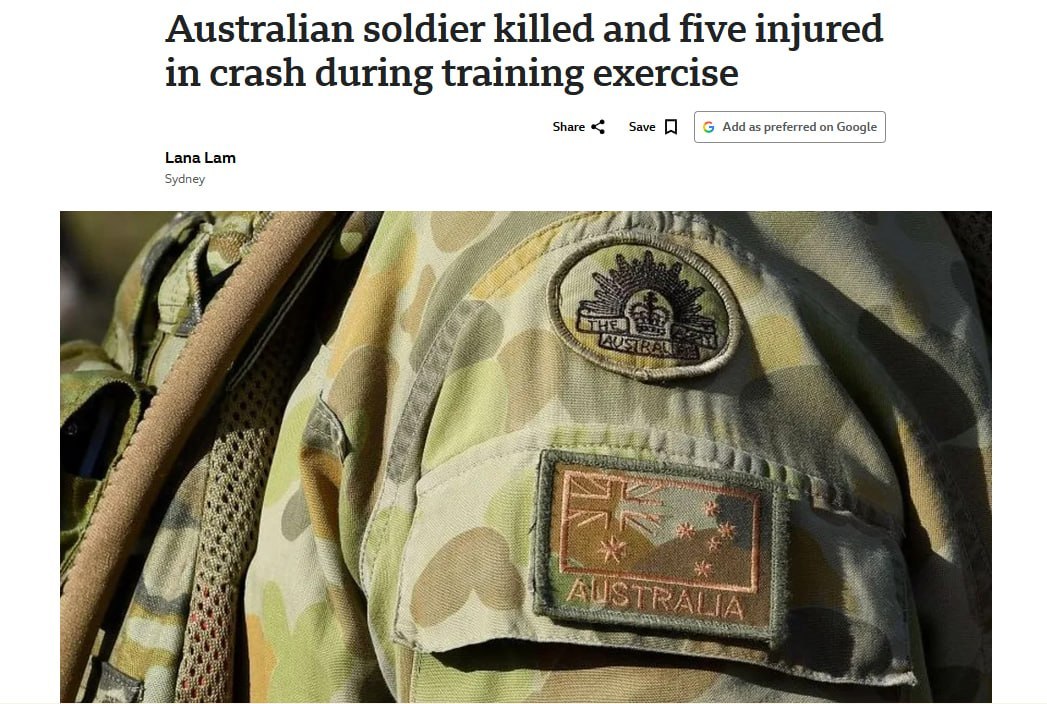 Tragedy during military exercises in Australia
