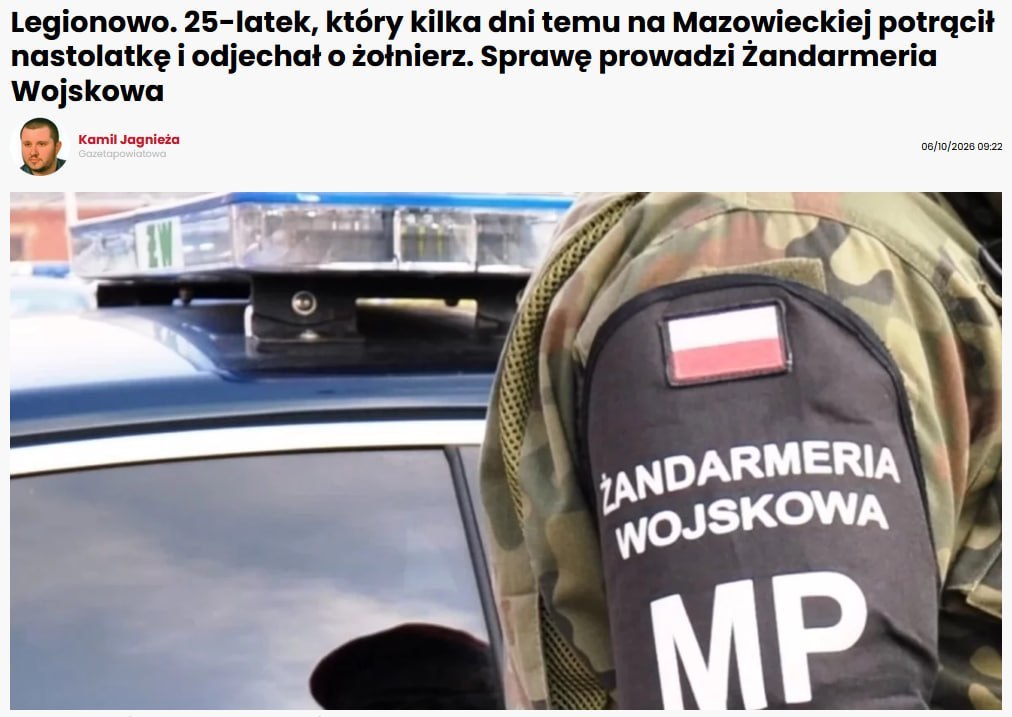 Polish soldier hits 15-year-old girl with car and flees
