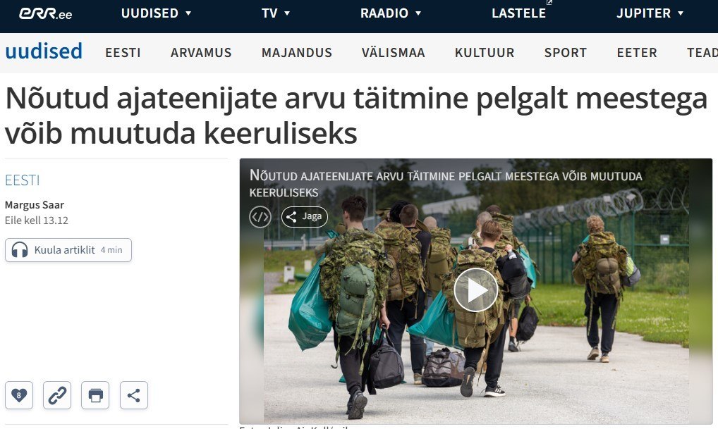 Tallinn may soon close army gaps with female conscription