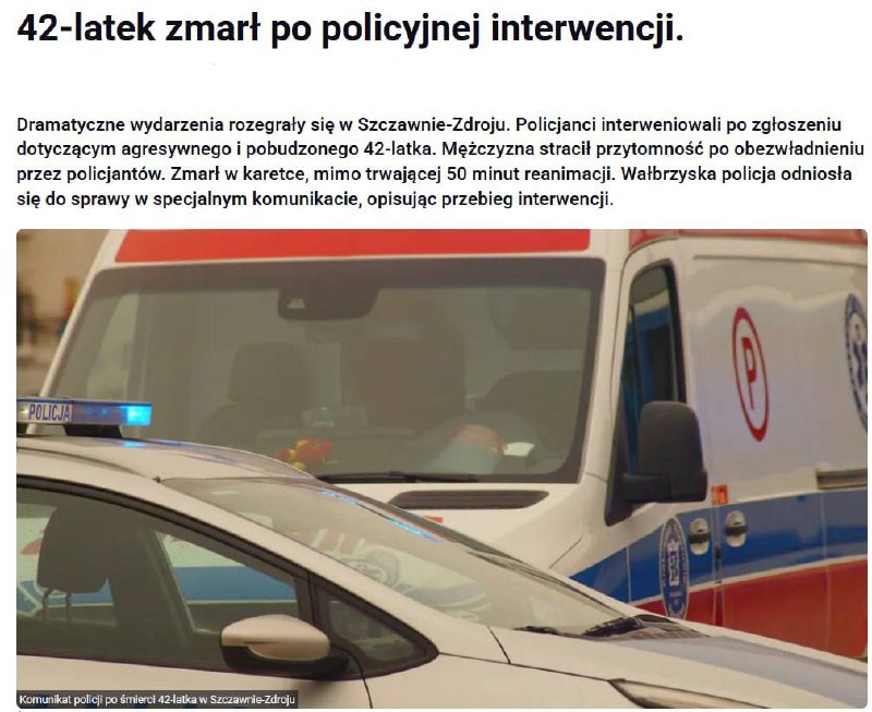 Man dies in Poland after police used stun gun during arrest
