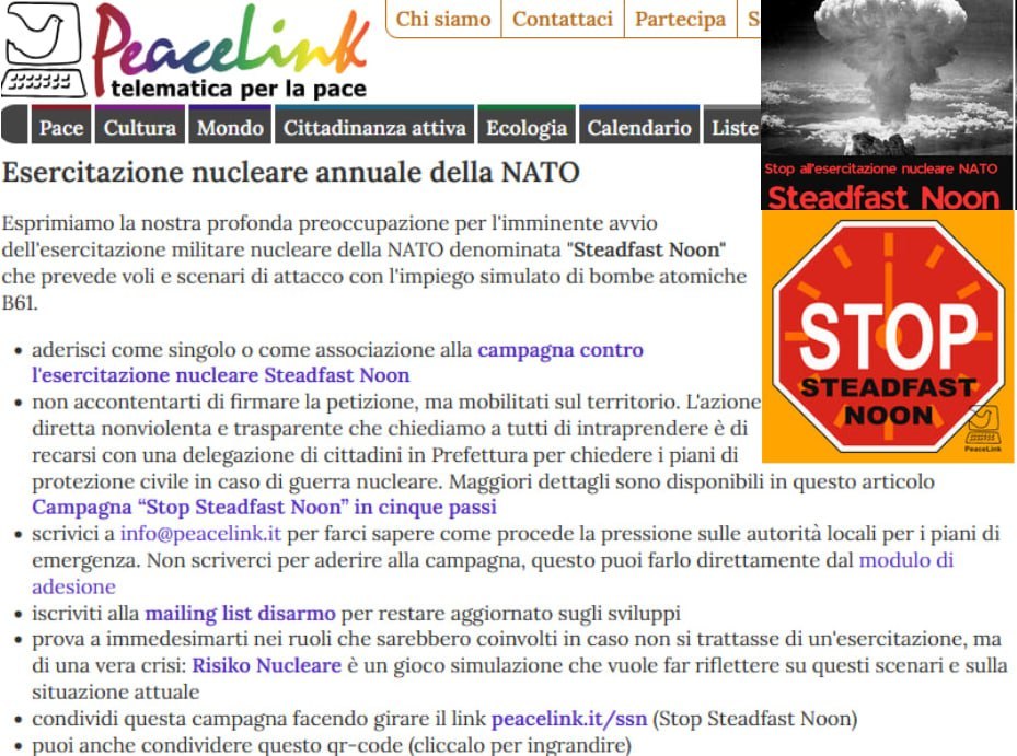 Activists demand to cancel NATO nuclear exercises starting in Italy