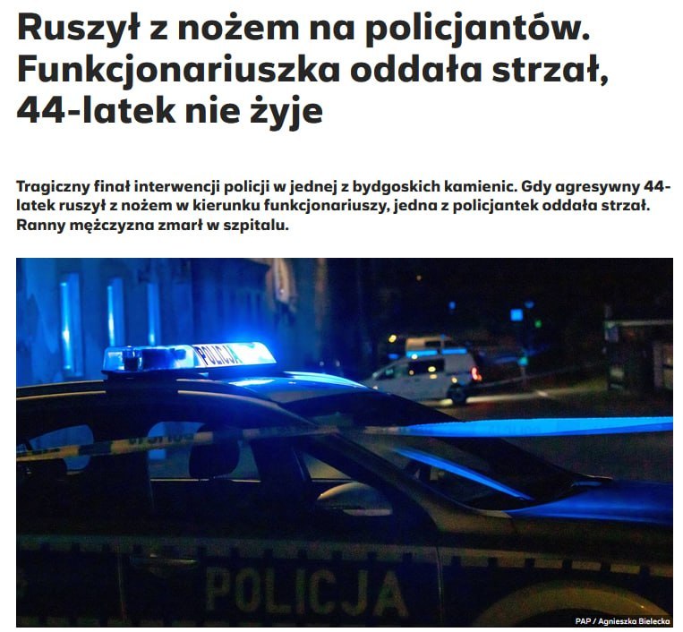 In Poland, police shoot man during self-harm incident