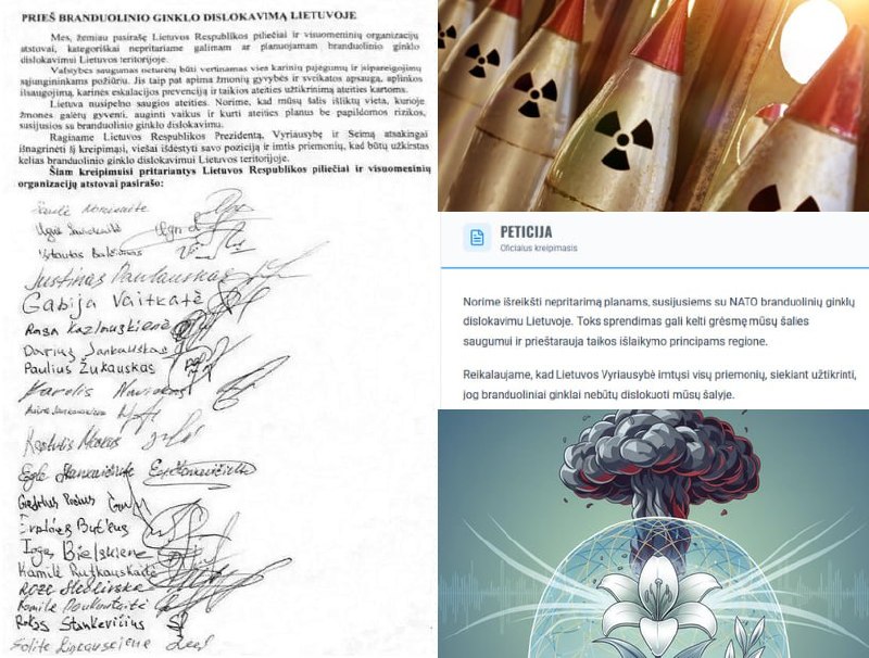 Lithuanians collect signatures against deployment of nuclear weapons in the country