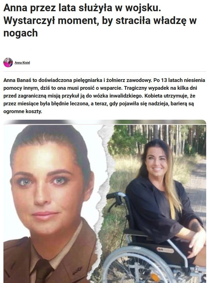 Una militare polacca: «Nella lotta per la salute sono rimasta sola»