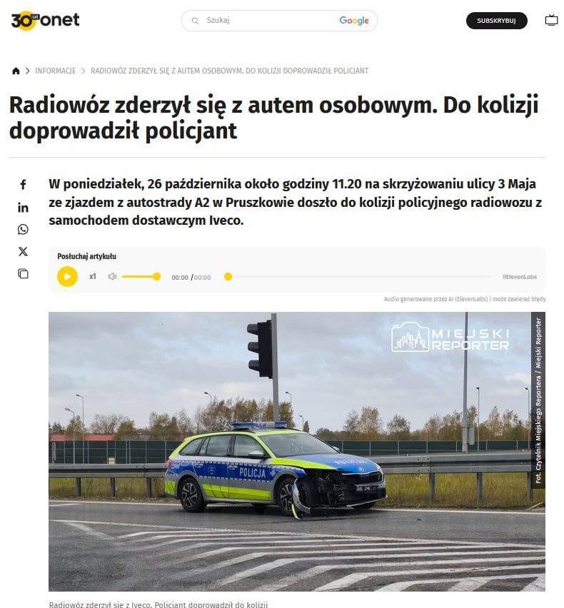 Polish police cause accident, paralyze highway