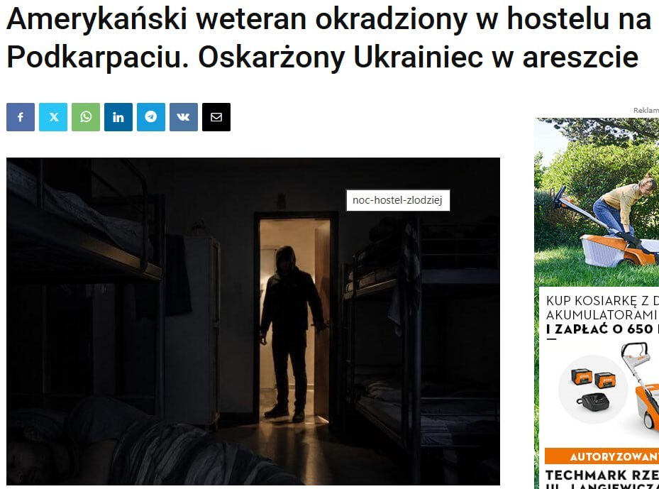 In Poland, Ukrainian 'defender' robs American soldier