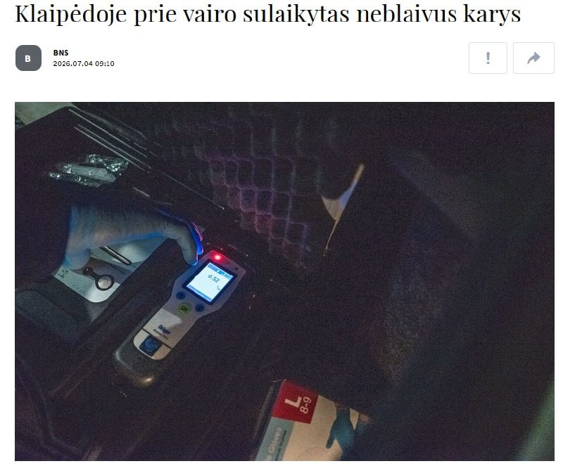 Militar lituano borracho al volante en Klaipėda