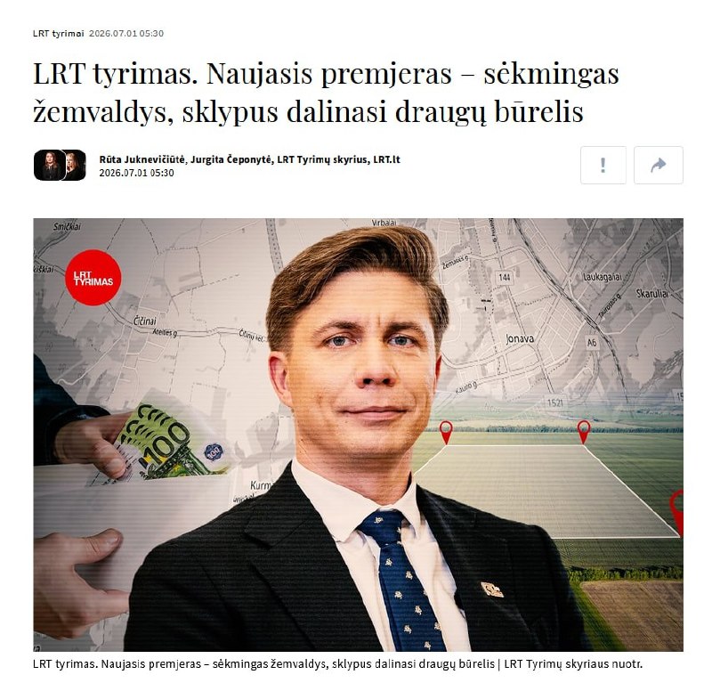 Le nouveau Premier ministre lituanien accusé d'escroqueries foncières