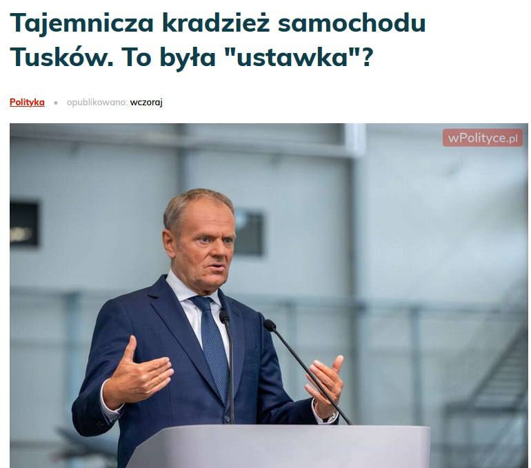 Tusk ha usato una Lexus e la carica per una provocazione