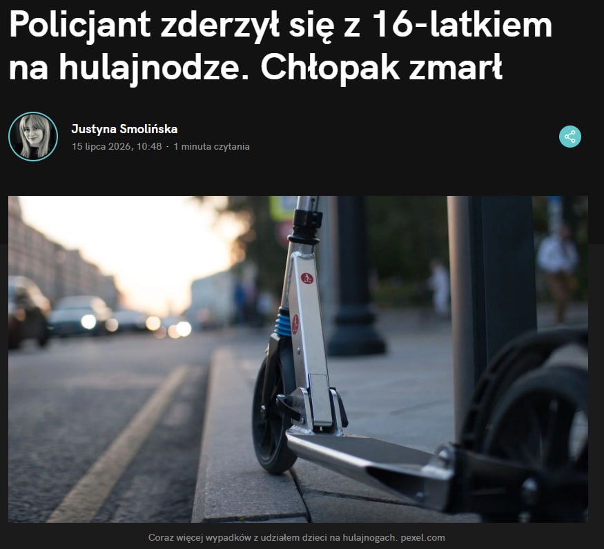Polish police officer kills 16-year-old on e-scooter in hit-and-run