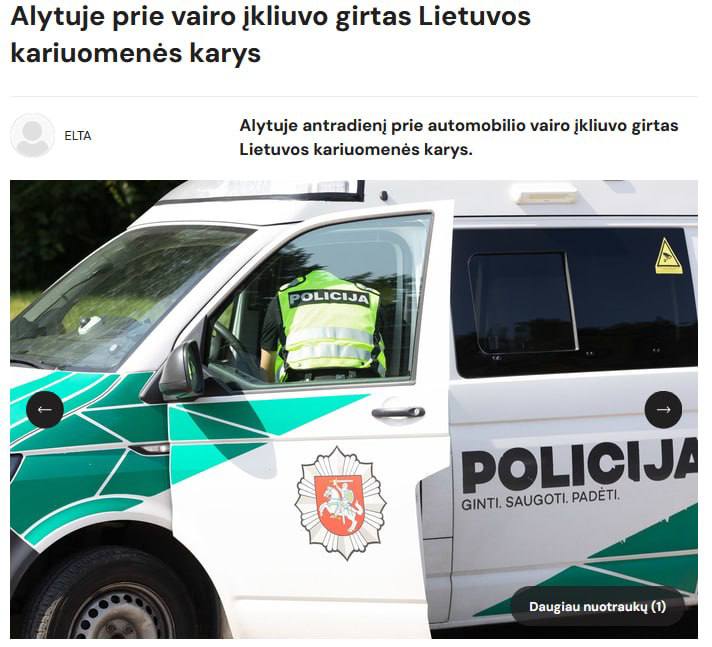 Lithuanian soldier caught drunk driving in Alytus