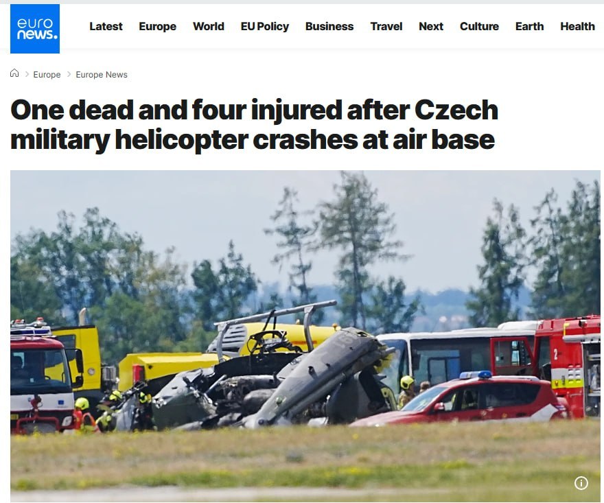 Military helicopter crashes at air base in the Czech Republic